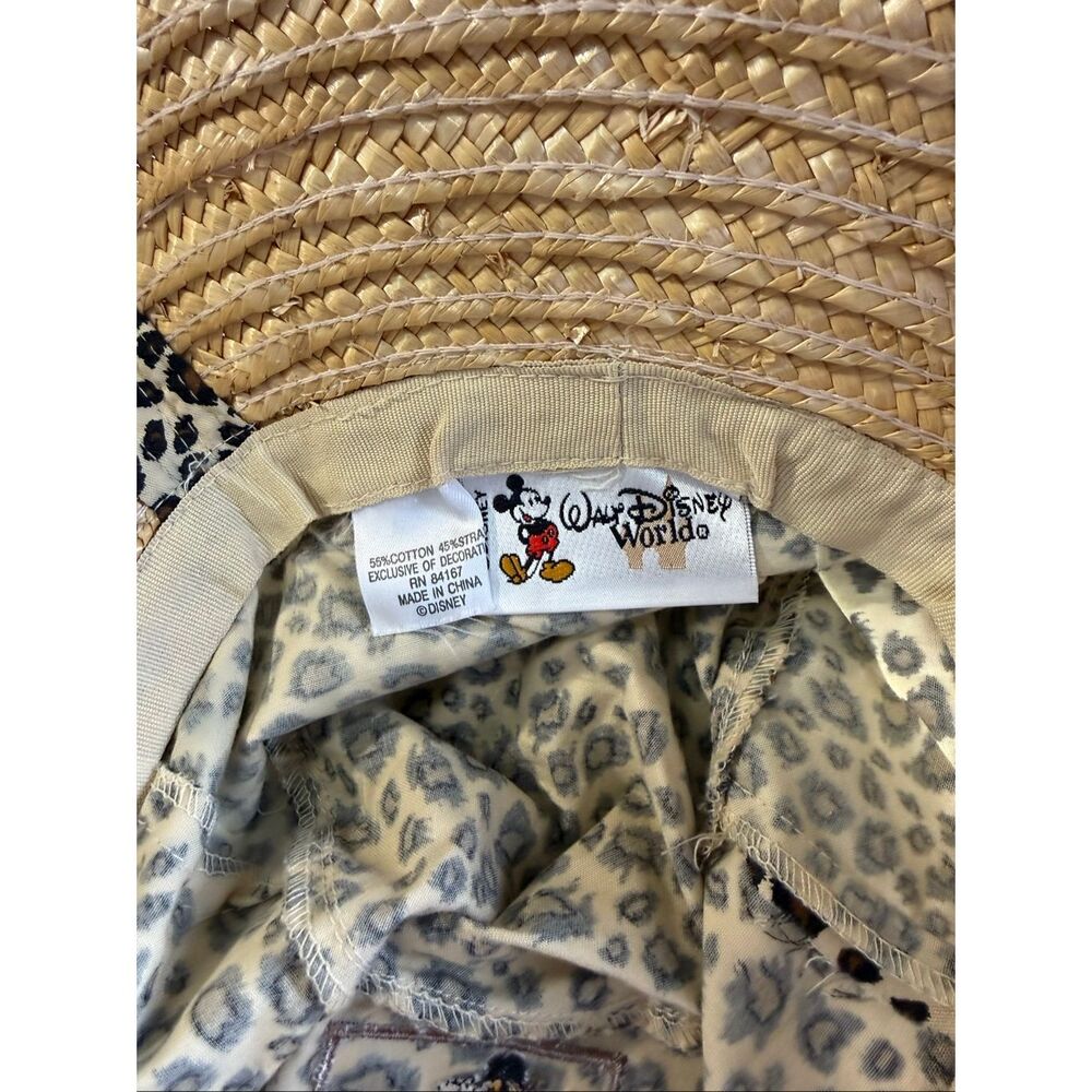 Disney Parks leopard print straw safari patchwork cloth top hat - Picture 4 of 4